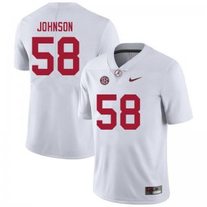 NCAA Men's Alabama Crimson Tide #58 Christian Johnson Stitched College 2021 Nike Authentic White Football Jersey DF17H06SZ